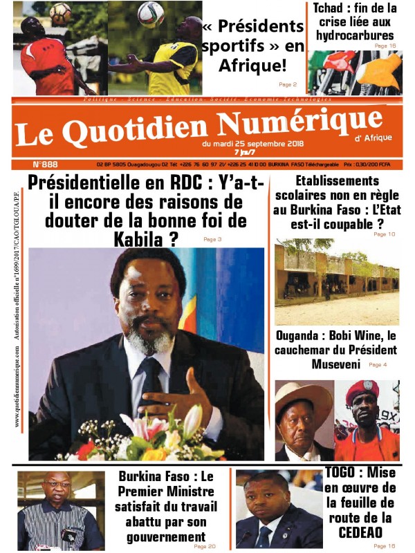 QUOTIDIEN NUMERIQUE D AFRIQUE
 25/09/2018