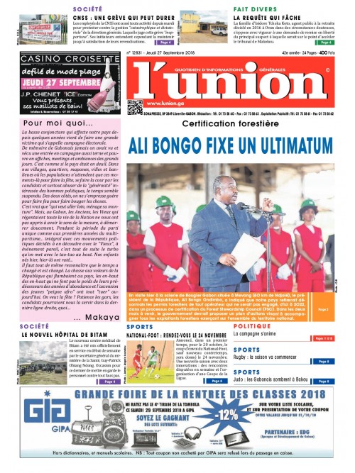 L'Union 27/09/2018