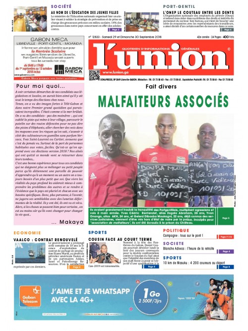 L'Union 29/09/2018