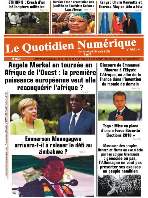 QUOTIDIEN NUMERIQUE D AFRIQUE
 31/08/2018