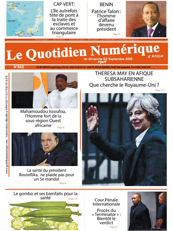 QUOTIDIEN NUMERIQUE D AFRIQUE
 02/09/2018