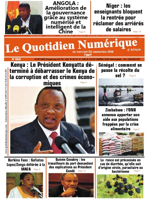 QUOTIDIEN NUMERIQUE D AFRIQUE
 05/09/2018