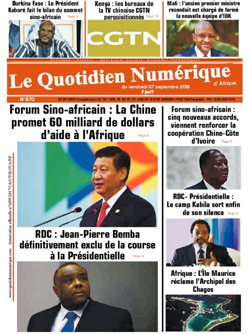 QUOTIDIEN NUMERIQUE D AFRIQUE
 07/09/2018