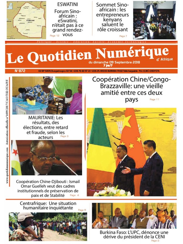 QUOTIDIEN NUMERIQUE D AFRIQUE
 09/09/2018