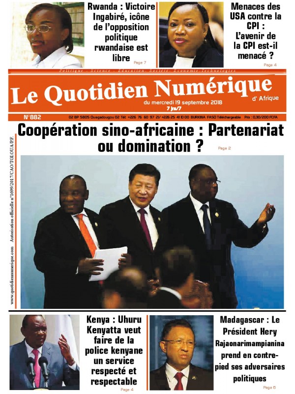 QUOTIDIEN NUMERIQUE D AFRIQUE
 19/09/2018