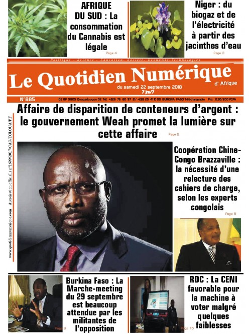 QUOTIDIEN NUMERIQUE D AFRIQUE
 22/09/2018