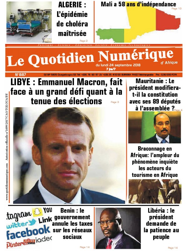 QUOTIDIEN NUMERIQUE D AFRIQUE
 24/09/2018