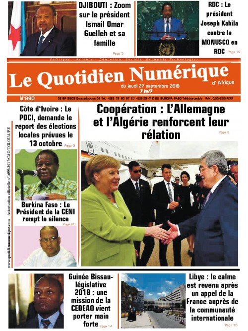 QUOTIDIEN NUMERIQUE D AFRIQUE
 27/09/2018