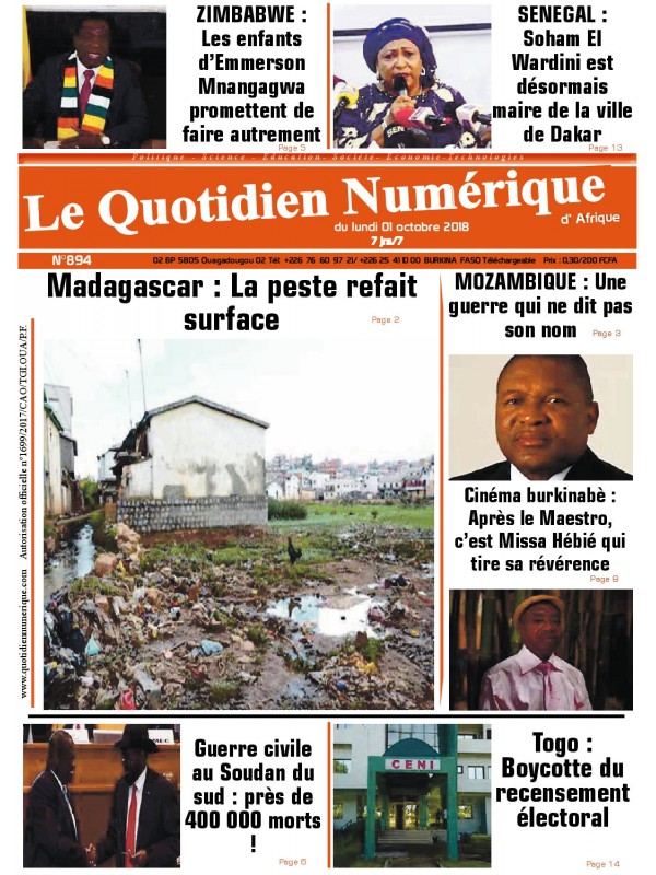 QUOTIDIEN NUMERIQUE D AFRIQUE
 01/10/2018