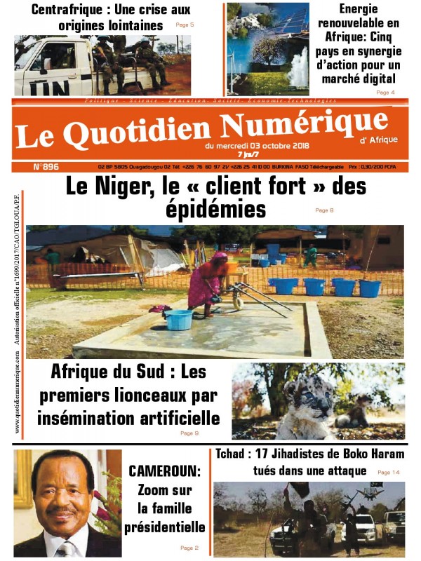 QUOTIDIEN NUMERIQUE D AFRIQUE
 03/10/2018