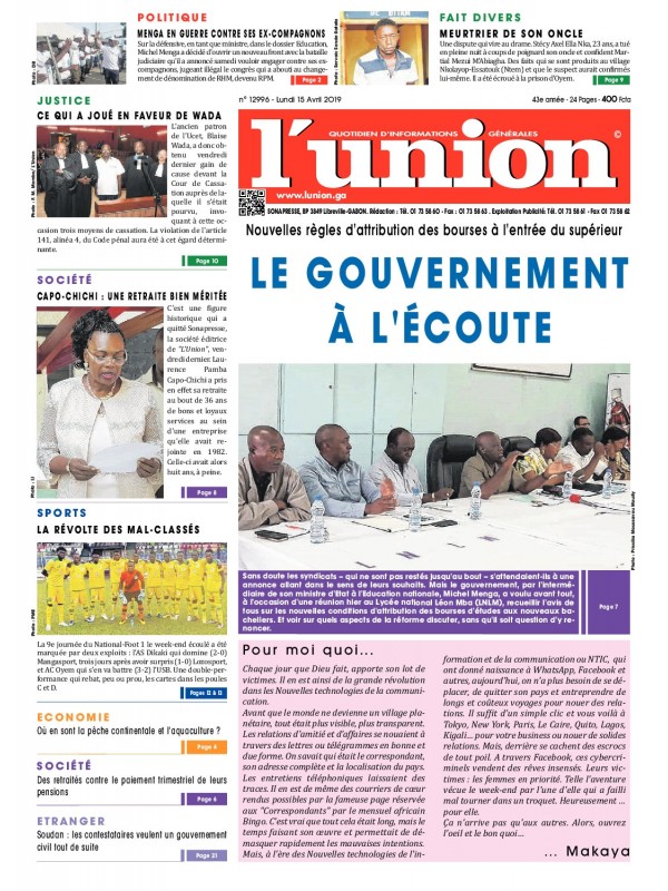 L'Union 15/04/2019