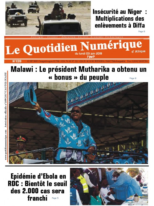 QUOTIDIEN NUMERIQUE D AFRIQUE
 03/06/2019