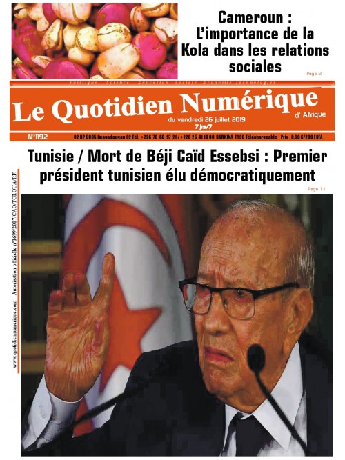 QUOTIDIEN NUMERIQUE D AFRIQUE
 26/07/2019