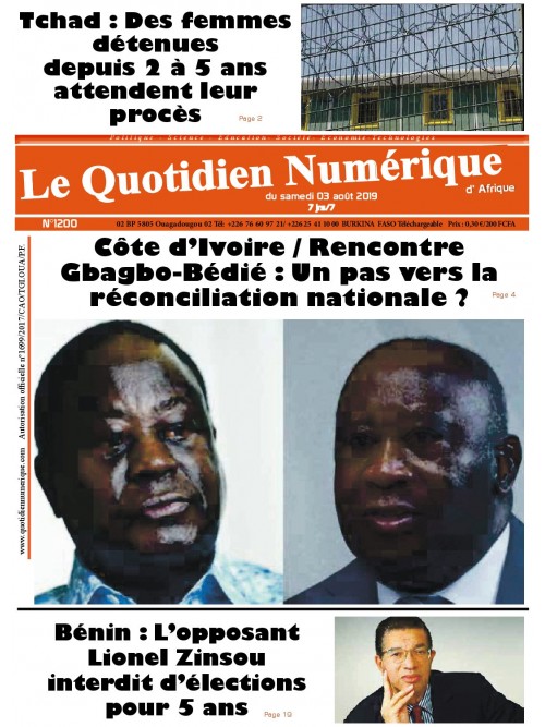 QUOTIDIEN NUMERIQUE D AFRIQUE
 03/08/2019