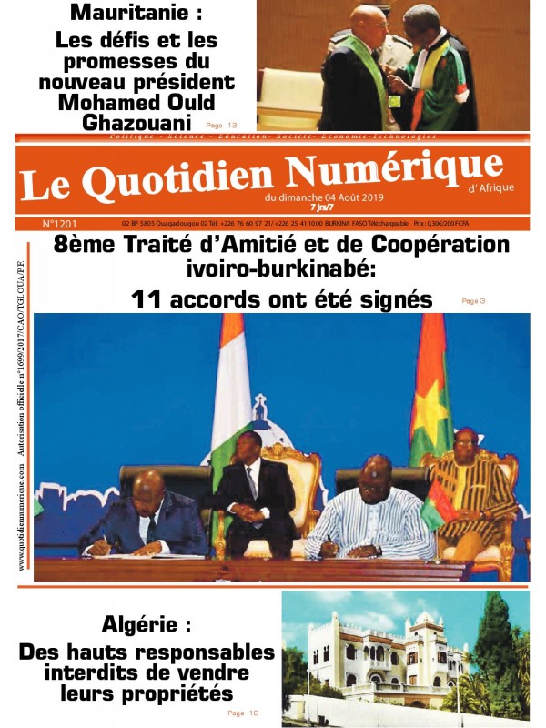 QUOTIDIEN NUMERIQUE D AFRIQUE
 04/08/2019