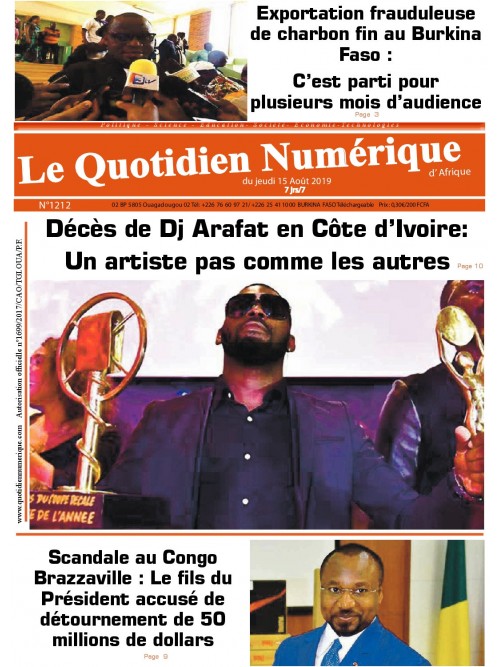 QUOTIDIEN NUMERIQUE D AFRIQUE
 15/08/2019