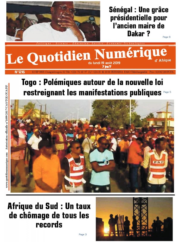 QUOTIDIEN NUMERIQUE D AFRIQUE
 19/08/2019