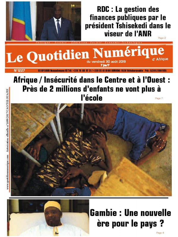 QUOTIDIEN NUMERIQUE D AFRIQUE
 30/08/2019