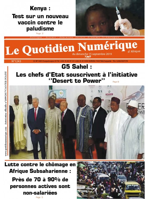 QUOTIDIEN NUMERIQUE D AFRIQUE
 15/09/2019