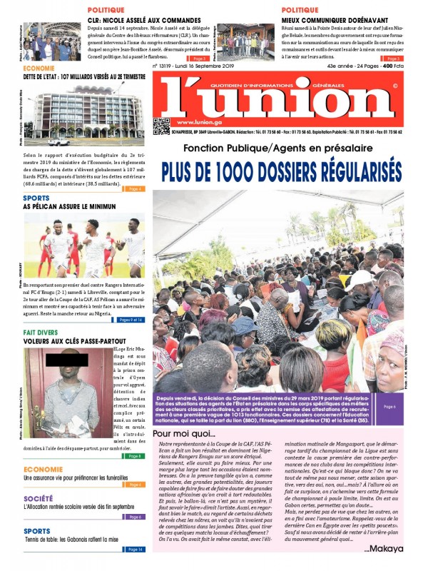 L'Union 16/09/2019