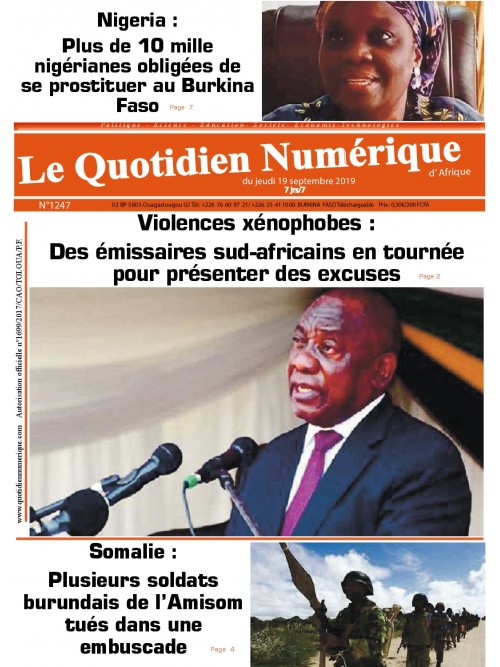 QUOTIDIEN NUMERIQUE D AFRIQUE
 19/09/2019