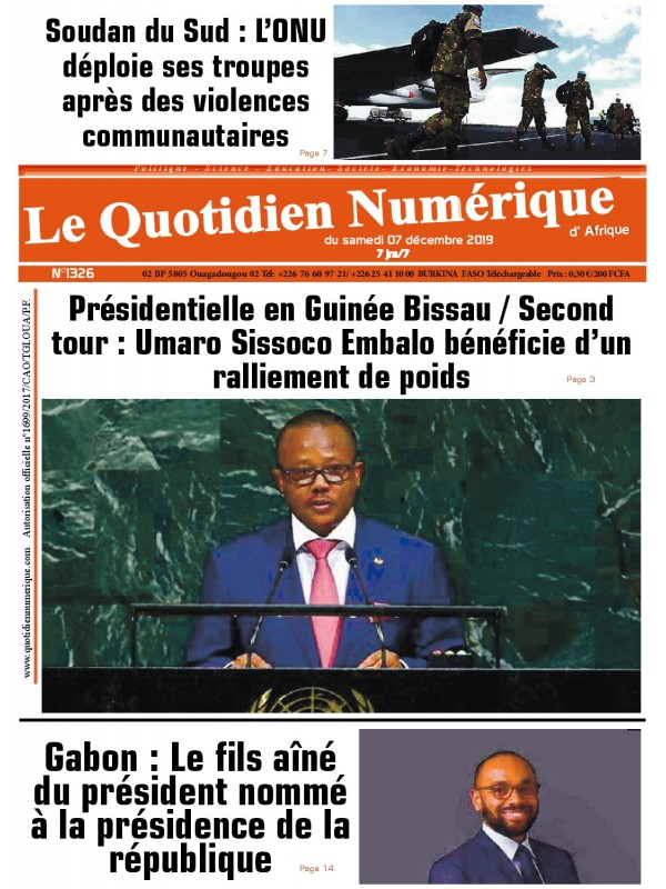 QUOTIDIEN NUMERIQUE D AFRIQUE
 07/12/2019