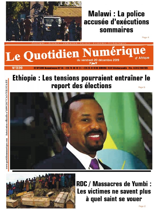 QUOTIDIEN NUMERIQUE D AFRIQUE
 20/12/2019