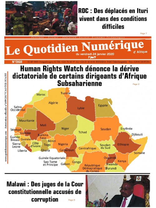 QUOTIDIEN NUMERIQUE D AFRIQUE
 24/01/2020