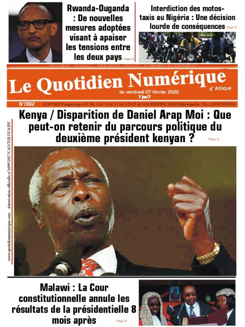 QUOTIDIEN NUMERIQUE D AFRIQUE
 07/02/2020