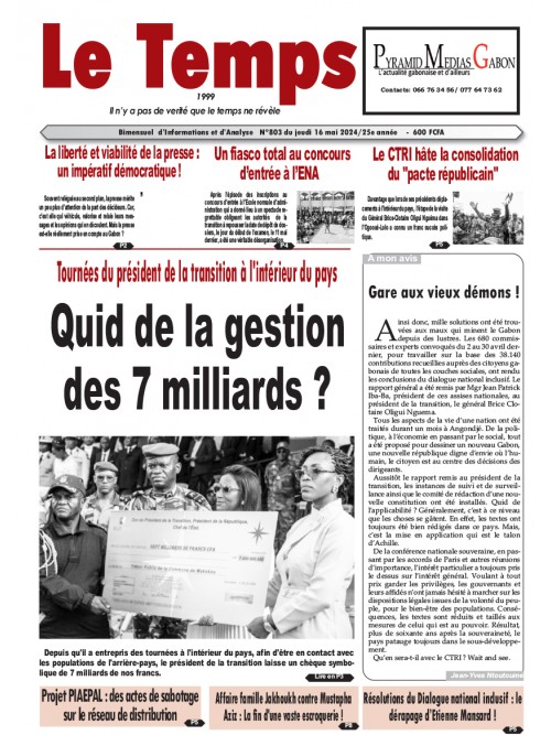 Le Temps 16/05/2024