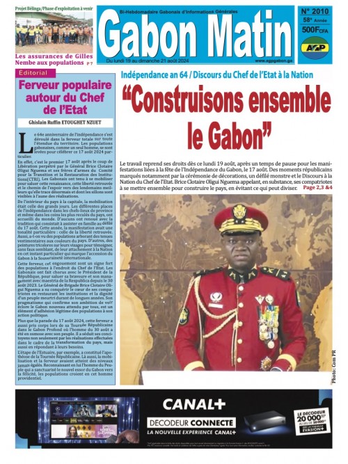 Gabon Matin 19/08/2024