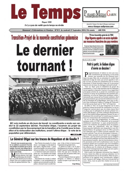 Le Temps 27/09/2024