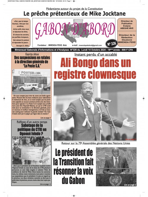 Gabon d'abord 14/10/2024