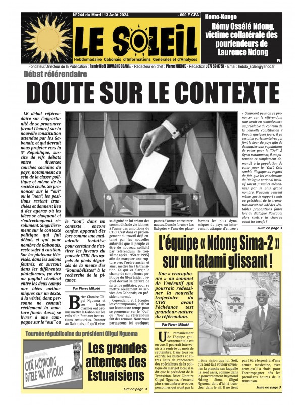 Le Soleil 13/08/2024