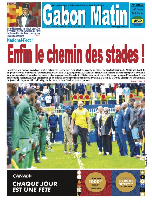 Gabon Matin 25/11/2024