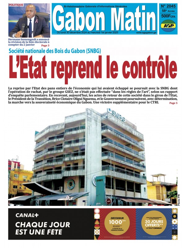 Gabon Matin 30/12/2024