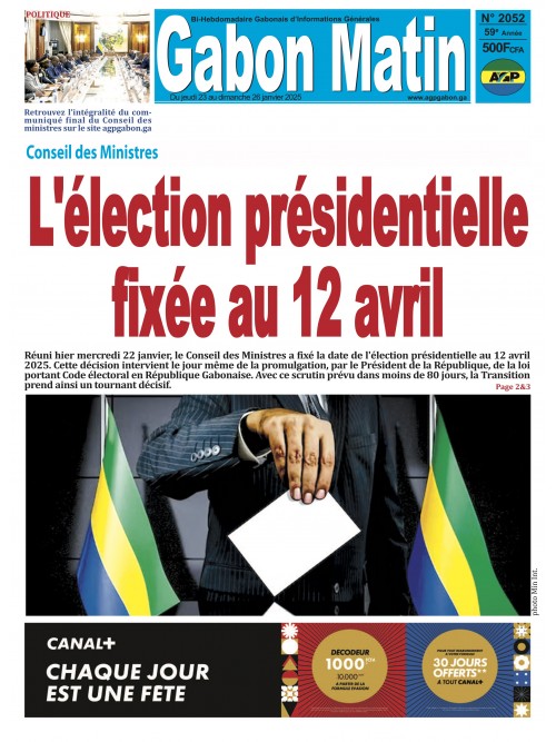 Gabon Matin 23/01/2025