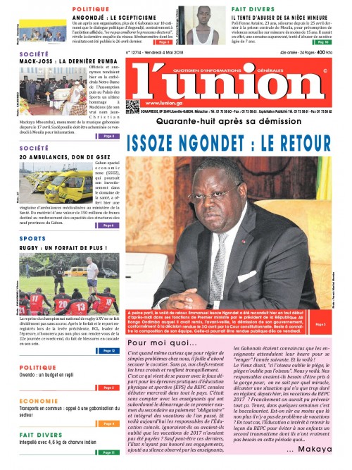 L'Union 04/05/2018